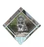 Bolonka, Russian Tsvetnaya Bolonka - crystal cube with a photo, photo of a horse in crystal, cubic paperweight from Art-Dog brand