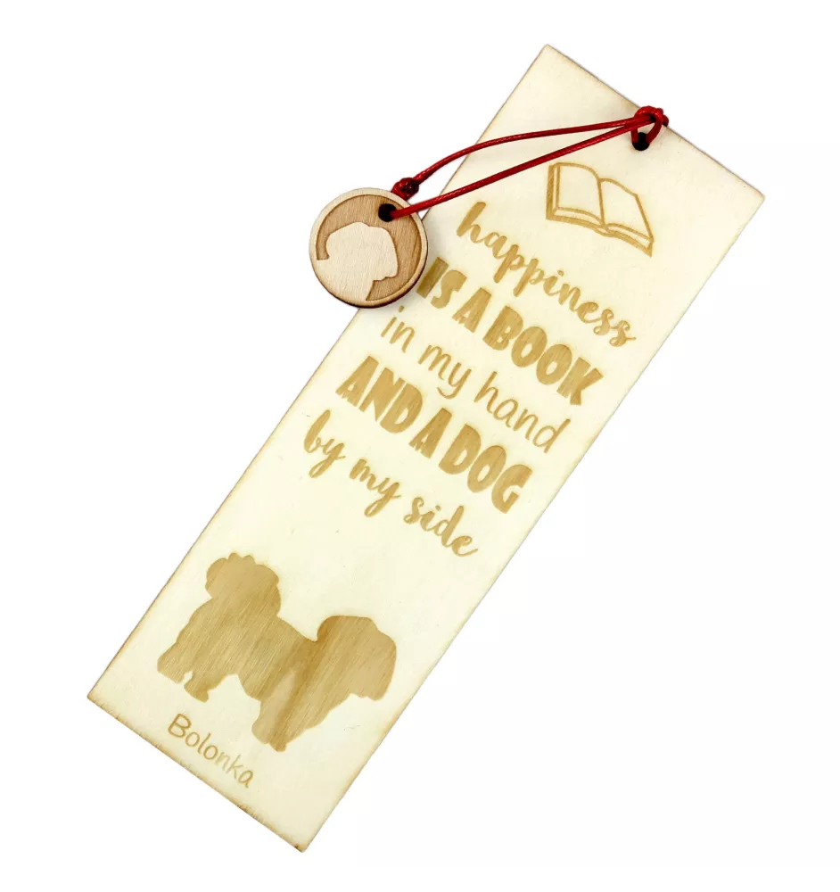 Bolonka, Russian Tsvetnaya Bolonka - dog bookmark, personalized bookmark, dog gadget for Art-Dog brand readers