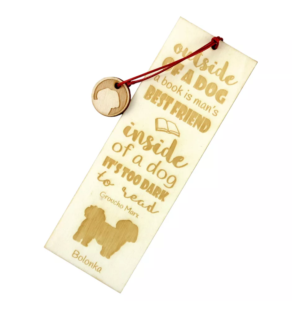 Bolonka, Russian Tsvetnaya Bolonka - dog bookmark, personalized bookmark, gift for bookworm from Art-Dog brand