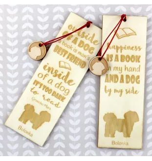 Bolonka, Russian Tsvetnaya Bolonka - dog bookmark, personalized bookmark, gift for bookworm from Art-Dog brand