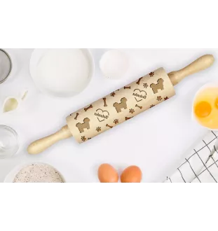 Bolonka, Russian Tsvetnaya Bolonka - rolling pin with a dog, decorating cookies with a rolling pin in patterns, a gift for the ceramicist of the Art-Dog brand