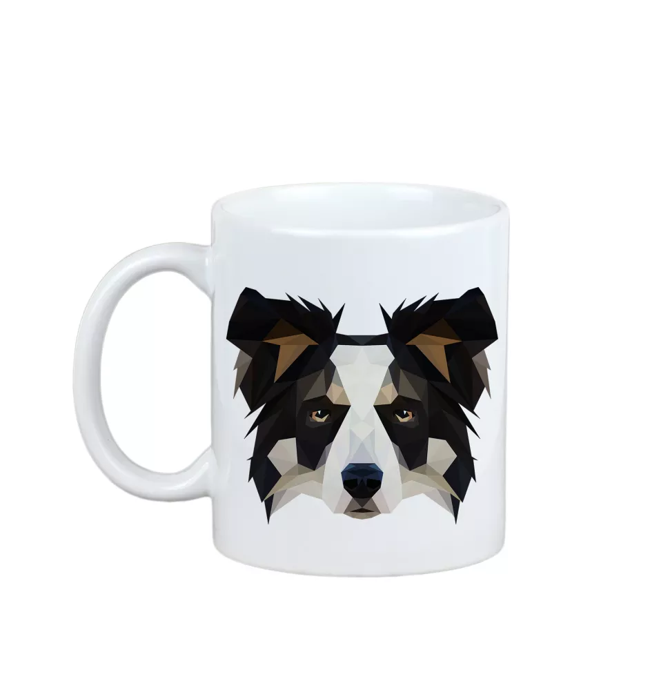 Border Collie - cup with a geometric dog image and the inscription Art-Dog