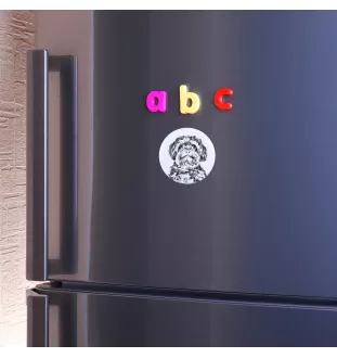 Bolonka, Russian Tsvetnaya Bolonka, Bolonka Zwetna Magnet mit einem Hundepfotenabdruck, außergewöhnlich leicht, starker Magnet, handgefertigtes Produkt der Marke Art-Dog