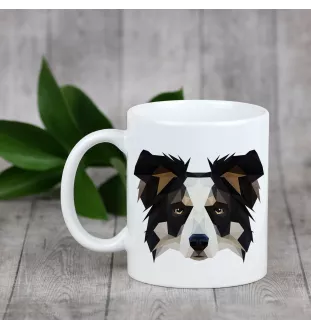Border Collie - Becher mit einem Bild und dem Schriftzug geometrischer Hund Art-Dog