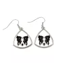 Border Collie - boucles d'oreilles avec une photo et un motif de chien géométrique Art-Dog