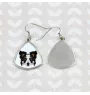 Border Collie - boucles d'oreilles avec une photo et un motif de chien géométrique Art-Dog
