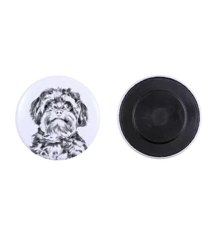 Bolonka, Russian Tsvetnaya Bolonka - magnet with a dog's pupil, exceptionally light, strong magnet, handmade product by the Art-Dog brand