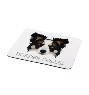 Border Collie - geometric mouse pad with a picture and text by Art-Dog