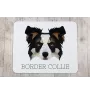 Border Collie - geometric mouse pad with a picture and text by Art-Dog