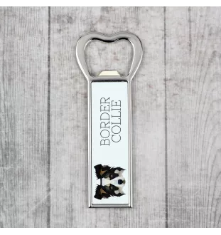 Border Collie - ouvre-bouteille avec une image et une inscription pour la bière Art-Dog
