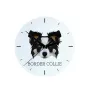Border Collie - horloge murale géométrique avec photo et logo de la marque Art-Dog