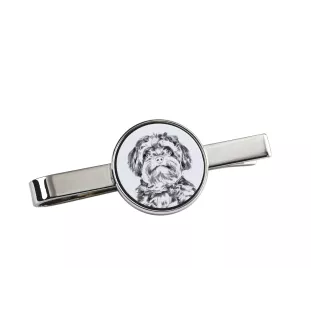 Bolonka, Russian Tsvetnaya Bolonka - tie clip with a dog, personalized tie clip, a unique gift for a man from the Art-Dog brand