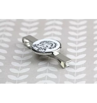 Bolonka, Russian Tsvetnaya Bolonka - tie clip with a dog, personalized tie clip, a unique gift for a man from the Art-Dog brand