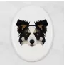 Border Collie - a plate with a geometric design and the brand name Art-Dog