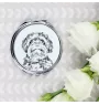 Bolonka, Russian Tsvetnaya Bolonka - Pocket mirror with a dog, personalized mirror for a purse, compact mirror with Art-Dog brand print.