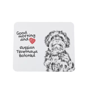 Bolonka, Russian Tsvetnaya Bolonka, Bolonka Zwetna - Mauspad mit Druck, personalisiertes Mauspad mit Hund, einzigartiges Gadget für Büroangestellte von Art-Dog.