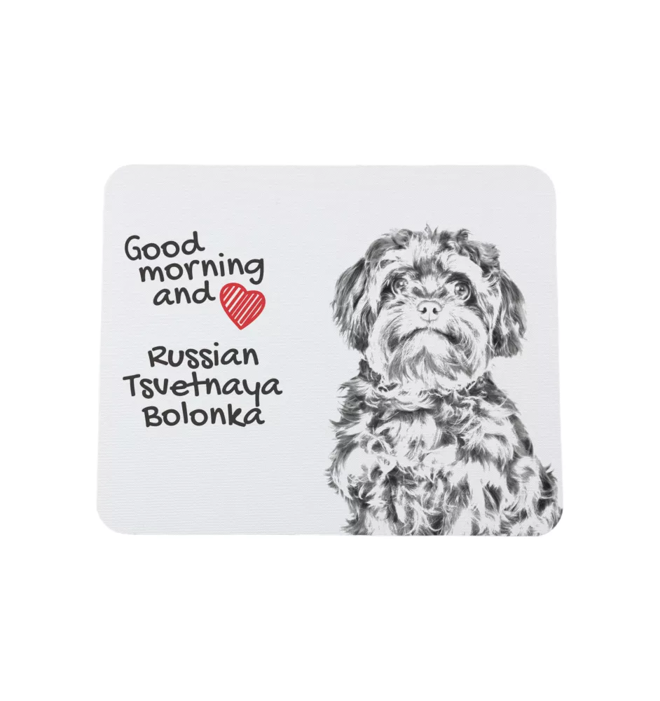 Bolonka, Russian Tsvetnaya Bolonka - mouse pad with print, personalized dog-themed mouse pad, unique gadget for an office worker by Art-Dog brand