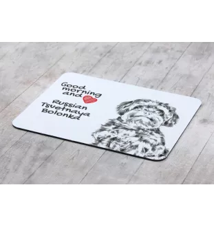 Bolonka, Russian Tsvetnaya Bolonka - mouse pad with print, personalized dog-themed mouse pad, unique gadget for an office worker by Art-Dog brand