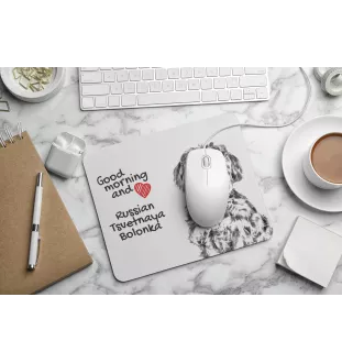 Bolonka, Russian Tsvetnaya Bolonka, Bolonka Zwetna - Mauspad mit Druck, personalisiertes Mauspad mit Hund, einzigartiges Gadget für Büroangestellte von Art-Dog.