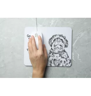 Bolonka, Russian Tsvetnaya Bolonka - mouse pad with print, personalized dog-themed mouse pad, unique gadget for an office worker by Art-Dog brand