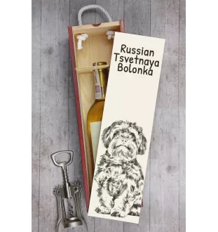 Bolonka - boîte à vin avec chien, boîte à alcool avec graphisme, boîte cadeau personnalisée de la marque Art-Dog