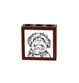 Bolonka, Russian Tsvetnaya Bolonka, Bolonka Zwetna - Stifthalter mit Hund, Schreibtischorganizer mit Aufdruck, personalisierte Schreibtischdekoration der Marke Art-Dog