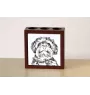Bolonka, Russian Tsvetnaya Bolonka - pen holder with a dog, desk organizer with a print, personalized desk decoration from the Art-Dog brand.