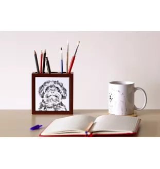 Bolonka - porte-stylo avec chien, organiseur de bureau avec impression, décoration de bureau personnalisée de la marque Art-Dog