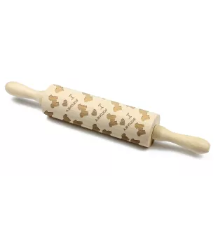 Bolonka, Russian Tsvetnaya Bolonka - rolling pin for dough with a dog, patterned rolling pin for ceramics, a gift for a cook from the Art-Dog brand