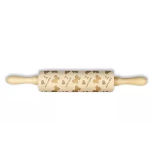 Bolonka, Russian Tsvetnaya Bolonka - rolling pin for dough with a dog, patterned rolling pin for ceramics, a gift for a cook from the Art-Dog brand