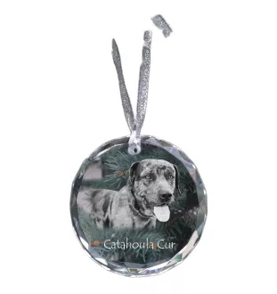 Chien léopard catahoula, Catahoula Leopard Dog - boule de Noël en cristal avec une photo, photo de chien dans le cristal, décoration personnalisée pour sapin de Noël de la marque Art-Dog