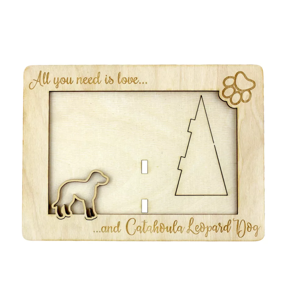 Catahoula Leopard Dog, Catahoula Cur - Fotorahmen, gravierter Holzrahmen, ein schönes Gadget für den Hundeliebhaber von Art-Dog