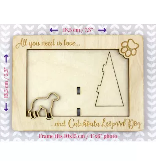 Catahoula Leopard Dog, Catahoula Cur - Fotorahmen, gravierter Holzrahmen, ein schönes Gadget für den Hundeliebhaber von Art-Dog