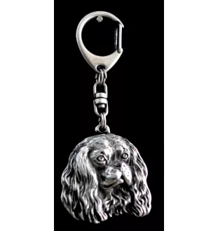 Cavalier King Charles Spaniel - Porte-clés argenté avec chien, décoration de sac à main, pendentif de sac à dos par la marque Art-Dog