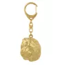 Caucasian Shepherd Dog, Caucasian Ovcharka - Gilded key ring with dog in gift box, handbag decoration, luxury accessory by Art-Dog brand