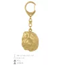 Caucasian Shepherd Dog, Caucasian Ovcharka - Gilded key ring with dog in gift box, handbag decoration, luxury accessory by Art-Dog brand