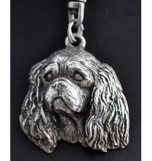 Cavalier King Charles Spaniel I - Porte-clés argenté avec chien, décoration de sac à main, pendentif de sac à dos par la marque Art-Dog