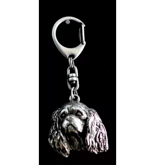Cavalier King Charles Spaniel I - Versilberter Schlüsselanhänger mit Hund, Handtaschen-Dekoration, Rucksack-Anhänger der Marke Art-Dog