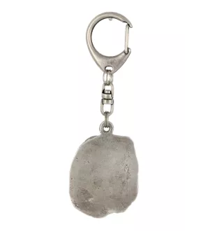 Berger du Caucase - Porte-clés argenté avec un chien dans une boîte cadeau, décoration de sac à main, pendentif de sac à dos par la marque Art-Dog