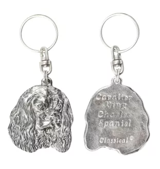 Cavalier King Charles Spaniel - Versilberte Hund Anhänger, Handtasche Dekoration, Rucksack-Anhänger von Art-Dog Marke