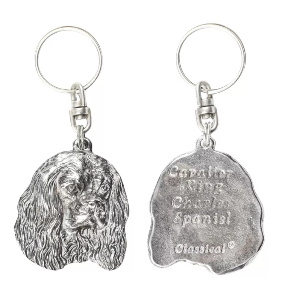 Cavalier King Charles Spaniel - Versilberte Hund Anhänger, Handtasche Dekoration, Rucksack-Anhänger von Art-Dog Marke