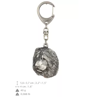 Caucasian Shepherd Dog, Caucasian Ovcharka - Silver-plated key ring with a dog in a gift box, handbag decoration, backpack pendant by Art-Dog brand
