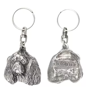 Cavalier King Charles Spaniel I - Versilberte Hund Anhänger, Handtasche Dekoration, Rucksack-Anhänger von Art-Dog Marke
