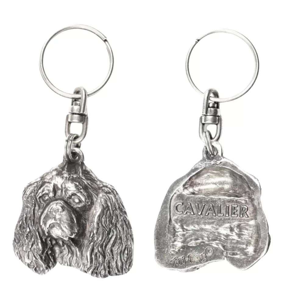 Cavalier King Charles Spaniel I - Versilberte Hund Anhänger, Handtasche Dekoration, Rucksack-Anhänger von Art-Dog Marke