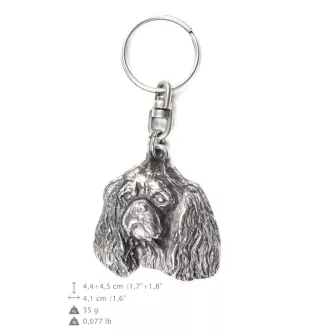 Cavalier King Charles Spaniel I - Versilberte Hund Anhänger, Handtasche Dekoration, Rucksack-Anhänger von Art-Dog Marke