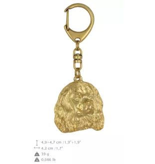 Cavalier King Charles Spaniel - Porte-clés doré avec chien, décoration de sac à main, accessoire de luxe de la marque Art-Dog