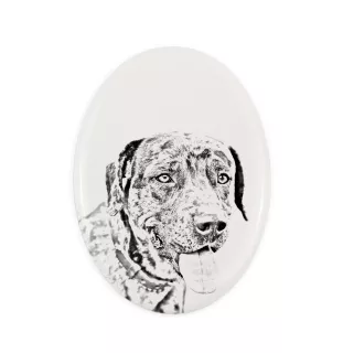 Catahoula Leopard Dog, Catahoula Cur - Gedenktafel mit einem Foto eines Hundes, Grabplatte mit Druck, personalisierte ovale Platte der Marke Art-Dog