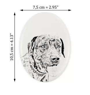 Chien léopard catahoula, Catahoula Leopard Dog - une plaque commémorative avec une photo de chien, une plaque funéraire avec une impression, une plaque ovale personnalisée de la marque Art-Dog
