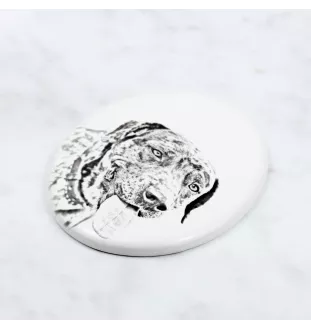 Chien léopard catahoula, Catahoula Leopard Dog - une plaque commémorative avec une photo de chien, une plaque funéraire avec une impression, une plaque ovale personnalisée de la marque Art-Dog