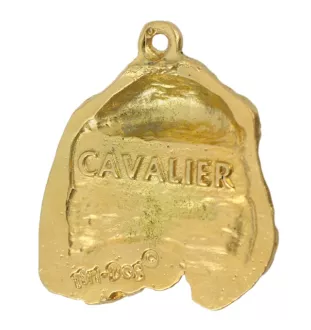 Cavalier King Charles Spaniel I - Gilded key ring with dog in gift box, handbag decoration, luxury accessory by Art-Dog brand